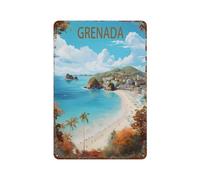 Farmhouse Bathroom Decor Wall Art Funny Bathroom Wall Decor Signs，Grenada Caribbean Lake，Tin Sign Home Decor(30x40cm）12x16 inch-P36