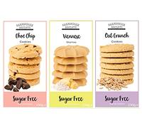 Farmhouse Biscuits Sugar Free Bundle | Pack of 3 | Chocolate Chip Cookies 150g x 1, Viennese Shorties 150g x 1, Oat Crunch Cookies 150g x 1