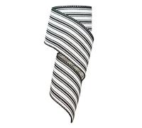 Farmhouse Black and White Striped Ribbon Wired, 2.5" Wide x 10 Yards Christmas Ticking Stripe Ribbon for Wreath, DIY Craft and Gift Wrapping(Black and White)