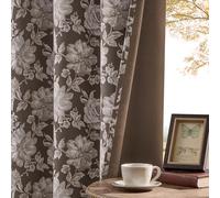 Farmhouse Brown Curtains 63 Inch Length 2 Panels 60% Light Blocking Grommet Luxury Print Floral Curtains for Bedroom Classic French Light Filtering Thermal Insulated Window Treatment for Room Decor