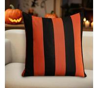 Farmhouse Buffalo Plaid Throw Pillow Covers Set of 2 Orange and Black Gingham Pillow Covers Striped Pillowcase for Sofa Bedroom Outdoor