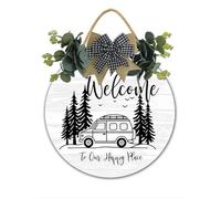 Farmhouse Camping Sign - Love Is Staying Together After Trying to Park the Camper - Funny Camping Gift for Campers - Vintage Decor for RV - 30x30 CM Retro Wall Hanging Door Hanger
