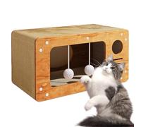 Farmhouse Cardboard Cat House - 2 in 1 Scratching Bed Lounge | Corrugated Scratching Box for Cats, Rest & Player, Durable Cat Furniture for Scratching, Living Room and Comfortable Bed