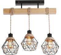 Farmhouse Ceiling Light Fixtures 3-Lights Hanging Lights, Industrial Hemp Rope Pendant Lighting, V-intage Winding Chandelier Ceiling Lamp,for Entryway Staircase