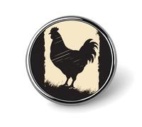 Farmhouse Chicken Badges Circle with Button Design, Personalized Picture Pin Brooches, Round Badge Holders for Decorate Hat Shirt Clothing Bag Accessories