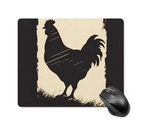 Farmhouse Chicken Mouse Pad with Stitched Edge, Premium Mousepad Washable Cloth, Non-SlipRubber Mouse Mat Perfect Design for Gaming, Laptop, Office Work