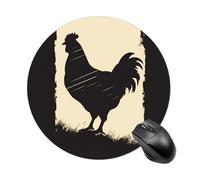 Farmhouse Chicken Mousepad Round Anti-Slip Waterproof Rubber Base Mice Mat Cute Mousepad for Work Office Home Gaming Laptop Men Women Small Size 7.8 X 7.8 Inches