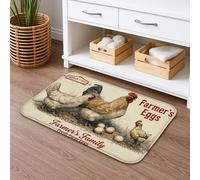 Farmhouse Chicken Print Quick Dry Bath Mat, Rustic Vintage Animals Absorbent Non Slip Shower Mat, Country Style Washable Bath Rugs for Bathroom Decorative 20x32 Inch