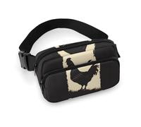 Farmhouse Chicken Printed Fanny Pack Fanny Packs for Women Men,Crossbody Bag Large Chest Bag with Adjustable Strap for Outdoors Workout Traveling Casual Running, Farmhouse Chicken, 20x13cm