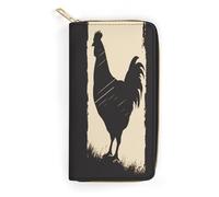 Farmhouse Chicken Slim Thin Credit Card Wallet, PU Leather Bifold Cash Wallet, Zipper Coin Pocket Id Window Wallet Storage Bag Wallet Coin Purse Pouch Change Holder Small with Zipper for Men And Women
