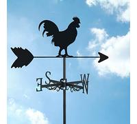 Farmhouse Chickens Weather Vane Metal wind vane Outdoor Roof Mount, Stainless Rooster Cockerel Decor Measuring Tools, Wind Direction Indicator for Yard Garden Architecture,Hen (Chickens)
