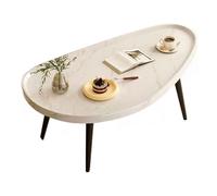 Farmhouse Coffee Table with Sturdy Iron Frame & Thickened Top 55.1in Easy Assembly Center Table for Living Room & Bedroom Stylish White Finish