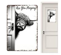 Farmhouse Commode Print - Whimsical Heifer Poster, Rustic Vanity Ornament, Humor Infusion Method, Professional Staging Category, Apartment Accessory, Standard Sepia Tone For Office Hotel Powder Room