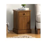 Farmhouse Dark 1 Door 1 Drawer Pot Cupboard Bedside Cabinet Table Wooden Pine