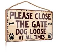Farmhouse Decor Signs Keep The Gate Closed for Your Dog's Safety Wooden Sign Fall Office Decor Bedroom Decorations(23X35CM)
