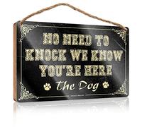 Farmhouse Decor Signs No Need To Knock We Know You’Re Here Wooden Sign Vintage Room Decor Funny Office Door Signs(23X35CM)