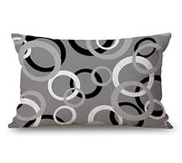 Farmhouse Decorative Outdoor Throw Pillow Covers for Couch Sofa Bed White Gray and Black Circle Print Pillow Cover Modern Decor Pillow Case 12 x 20 Inch