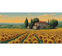 Farmhouse Diamond Art Kits Adults, DIY 5D Large Diamond Painting Sunflowers Crystal Art Kits 35.4 x 70.9 Inch, Embroidery Cross Stitch Canvas Painting by Numbers for Home Wall Decor Gifts (RD244)