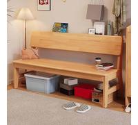 Farmhouse Dining Bench with Back for 2-3 People - Solid Rubber Wood Kitchen & Hallway Storage Seat Versatile End of Bed Bench for Living Room & Entryway