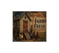 Farmhouse Dish Drying Mats for Kitchen Counter, Rustic Country Absorbent Dish Drainer Rack Mat, Vintage Americana Microfiber Drying Pad for Kitchen Counter Decor 16x18 Inch