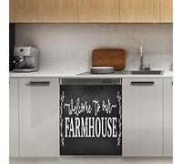 Farmhouse Dishwasher Magnet Cover, Welcome To The Farmhouse Cozy Desig Magnetic Decor Panel Magnet Stiker for Refrigerator Kitchen Decoration Door, 23"x26"