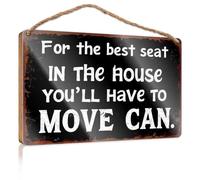 Farmhouse Door Decor Best Seat In The House: Move Can! Wooden Sign Kitchen Wall Art Front Door Decor(20X30CM)