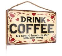 Farmhouse Door Decor Boost Energy, Do Stupid Things Faster Wooden Sign Farmhouse Bathroom Decorations Sign Front Door Dec(15X28CM)
