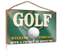 Farmhouse Door Decor Golf Weekend Forecast With A Chance Of Drinking. Bar Signs For Man Cave Pool Decorations Outdoor(20X30CM)