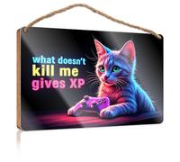 Farmhouse Door Decor What Doesn't Kill Me Gives Xp Wooded Sign Spring Porch Decor Pool Decor(20X30CM)