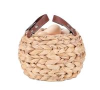 Farmhouse Egg Basket, Water Hyacinth Egg Collecting Basket,Round Wicker Basket with Handle,Large Capacity and Carrying Fresh Eggs,Egg Holder Countertop Cottage Decor for Kitchen