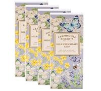 Farmhouse English Biscuits Delicious Flavours of Milk Chocolate Chip Strawberry Clotted Cream 150g, Perfect loving Gift on Mothers, Fathers day (Pack of 4 (150g), Chocolate Chip)