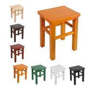 Farmhouse Entryway Bench Narrow Solid Wood Footstool Short Step Stool for Hallway Living Room Dining Room Bedroom - Yellow 35cm/13.78in