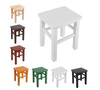 Farmhouse Entryway Bench Narrow Solid Wood Step Stool for Indoor Use Short Footstool for Hallway Living Room Dining Room Bedroom (White 10.63 in)