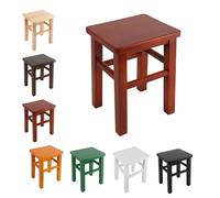 Farmhouse Entryway Bench Narrow Solid Wood Step Stool Short Footstool for Hallway Living Room Bedroom & Dining Room - Compact Red Design (30 cm/11.81 in)