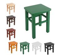 Farmhouse Entryway Bench - Narrow Solid Wood Step Stool Short Footstool for Hallway Living Room Dining Room Bedroom - Green 35 cm / 13.78 in