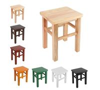 Farmhouse Entryway Bench - Solid Wood Narrow Step Stool Short Footstool for Living Room Hallway Dining Room & Bedroom (Natural 25 cm / 9.84 in)