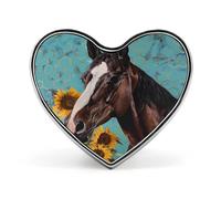 Farmhouse Farm Horse Badge Heart Shape Cute Brooch Pins Button Badges for Backpack Jackets Hats Decor