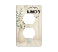 Farmhouse Floral Decorative Light Switch Cover Plate - 1-Gang Duplex Outlet Wall Plate, Modern Outlet Cover Faceplate for Bathroom, Kitchen, Home Décor, Vintage Switch Plate Covers