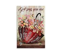 Farmhouse God Says You Are Vintage Style Poster Set - Wall Decor, Aesthetic Canvas Painting for A Cozy Homer 12x18inch(30x45cm)