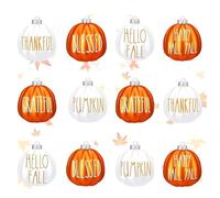 Farmhouse Harvest Pendants, Fall Pumpkin Ornaments Set, Thanksgiving Decoration Props for Outdoor Yard Patio Windowsills Entrance and Creating Warm Seasonal Atmosphere