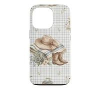 Farmhouse Hat Boots Sheep Hedgehog Country Watercolor Case for iPhone 13 Pro