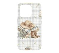 Farmhouse Hat Boots Sheep Hedgehog Country Watercolor Case for iPhone 15 Pro