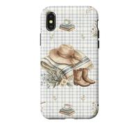 Farmhouse Hat Boots Sheep Hedgehog Country Watercolor Case for iPhone X/XS