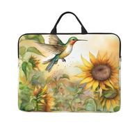 Farmhouse Hummingbird Laptop Case 14 Inch Sunflower Laptop Bag for Women Men, Water-Resistant Business Computer Carrying Bag Shockproof Notebook Sleeve