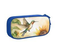 Farmhouse Hummingbird Pencil Case for Boys Girls Sunflower Large Pen Bag Desk Stationery Organizer Pencil Pouch for School Office Zippered Makeup Bag
