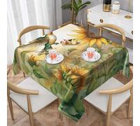 Farmhouse Hummingbird Square Tablecloth 145x145 cm Sunflower Table Clothes Indoor Outdoor Washable Table Covers for Kitchen Wedding Restaurant Buffet Party Decor