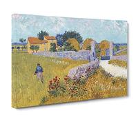 Farmhouse In Provence By Vincent Van Gogh Canvas Print | Gallery Wrapped 30mm Frame Wall Art | 20x14 inches | Ready to Hang | Impressionist Picture | Living Room Bedroom Lounge Office