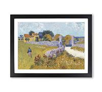 Farmhouse In Provence By Vincent Van Gogh Classic Painting Framed Print | A2 Black Framed Wall Art | Ready to Hang | Farmhouse Historical Picture | Living Room Bedroom Lounge Office