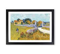 Farmhouse in Provence by Vincent Van Gogh Framed Print | A2 Black Framed Wall Art | Ready to Hang | Farmhouse Historical Picture | Living Room Bedroom Lounge Office