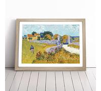 Farmhouse In Provence By Vincent Van Gogh | Framed Wall Art Print | Modern Home Decor Picture | Ready to Hang Artwork for Living Room, Bedroom, Kitchen or Office | Multiple Sizes